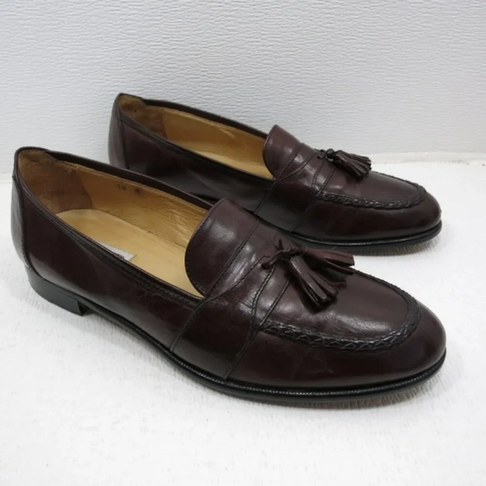 Alfani Full Strap Leather Dress Loafers Men's Fashion Footwear Italy Sz 10 M